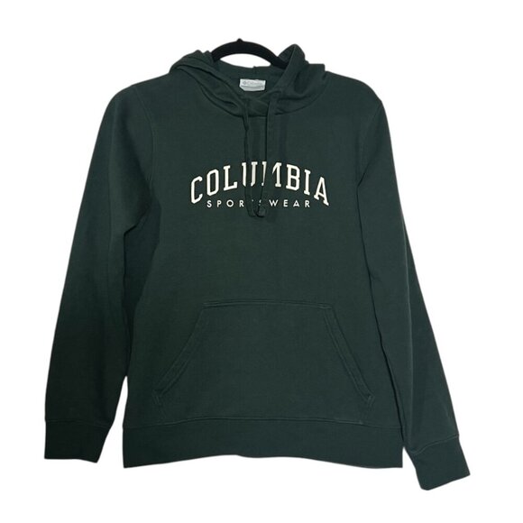 Columbia Trek Graphic Hoodie Spruce Green Logo Spellout Size Small Comfy Lounge - Picture 2 of 10